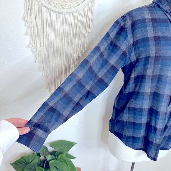 Weatherproof medium weight blue plaid flannel men’s shirt medium - Picture 2 of 7